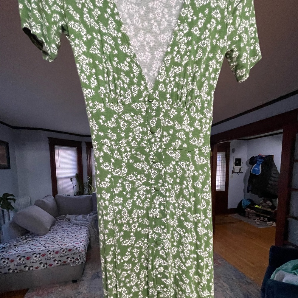 ASOS green and white floral dress